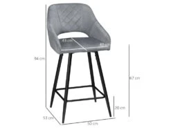 Lot De 2 Chaises De Salon SAMUEL Gris Et Noir -Mobilia Boutique chaise 21988557