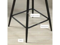 Lot De 2 Chaises De Salon SAMUEL Gris Et Noir -Mobilia Boutique chaise 21988561