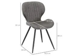Lot De 2 Chaises EVAN Coloris Gris -Mobilia Boutique chaise 21988737
