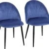 Lot De 2 Chaises Velours Art Déco BETTYSTOWN Bleues -Mobilia Boutique chaise 21988743