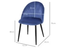 Lot De 2 Chaises Velours Art Déco BETTYSTOWN Bleues -Mobilia Boutique chaise 21988747