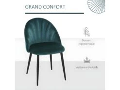 Lot De 2 Chaises COLIBRI Velours Vert -Mobilia Boutique chaise 21988761