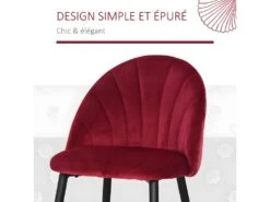 Lots De 2 Chaises LOU En Velours Bordeaux -Mobilia Boutique chaise 21988769