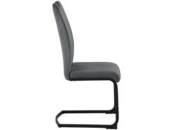 Ulla Chaise De Salle à Manger En Velours, Piètement Luge, Gris Foncé. -Mobilia Boutique chaise 22049163