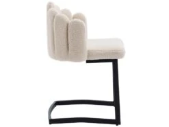 Lot De 2 Chaises Godole - Structure En L - Dossier En Forme De Pétale - Cachemire - Beige & Noir -Mobilia Boutique chaise 22125337