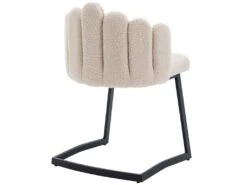 Lot De 2 Chaises Godole - Structure En L - Dossier En Forme De Pétale - Cachemire - Beige & Noir -Mobilia Boutique chaise 22125339