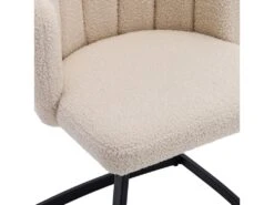 Lot De 2 Chaises Godole - Structure En L - Dossier En Forme De Pétale - Cachemire - Beige & Noir -Mobilia Boutique chaise 22125345