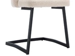 Lot De 2 Chaises Godole - Structure En L - Dossier En Forme De Pétale - Cachemire - Beige & Noir -Mobilia Boutique chaise 22125347