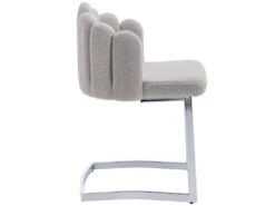 Lot De 2 Chaises Godole - Structure En L - Dossier En Forme De Pétale - Cachemire - Gris & Argent -Mobilia Boutique chaise 22125353