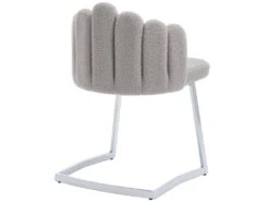 Lot De 2 Chaises Godole - Structure En L - Dossier En Forme De Pétale - Cachemire - Gris & Argent -Mobilia Boutique chaise 22125355