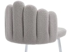 Lot De 2 Chaises Godole - Structure En L - Dossier En Forme De Pétale - Cachemire - Gris & Argent -Mobilia Boutique chaise 22125361