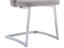 Lot De 2 Chaises Godole - Structure En L - Dossier En Forme De Pétale - Cachemire - Gris & Argent -Mobilia Boutique chaise 22125365