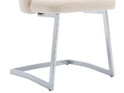 Lot De 2 Chaises Godole - Structure En L - Dossier En Forme De Pétale - Cachemire - Beige & Argent -Mobilia Boutique chaise 22125379