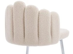 Lot De 2 Chaises Godole - Structure En L - Dossier En Forme De Pétale - Cachemire - Beige & Argent -Mobilia Boutique chaise 22125381