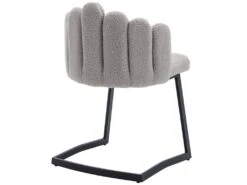 Lot De 2 Chaises Godole - Structure En L - Dossier En Forme De Pétale - Cachemire - Gris & Noir -Mobilia Boutique chaise 22125389
