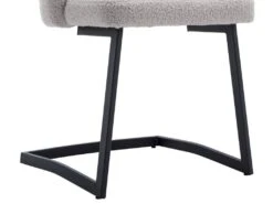 Lot De 2 Chaises Godole - Structure En L - Dossier En Forme De Pétale - Cachemire - Gris & Noir -Mobilia Boutique chaise 22125397