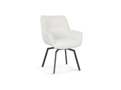 Chaise MADO Pivotant Tissus Ecru, Dimension H84 X L63 X P63, Idéal Pour Votre Cuisine Ou Salle à Manger