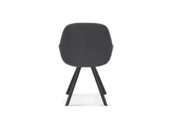 Chaise JEANNE Tissus Gris Dos PU Gris Foncé, Dimension H85 X L55 X P62, Idéal Pour Votre Cuisine Ou Salle à Manger -Mobilia Boutique chaise 22128455