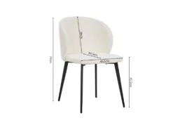 Chaise TOLO Tissus Bouclé Blanc, Dimension H80 X L51 X P55, Idéal Pour Votre Cuisine Ou Salle à Manger -Mobilia Boutique chaise 22188763