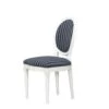 Rokoko/Amaretta Chaise De Salle à Manger, Blanc Antique, Tissu à Rayures Noires. 2 Rokoko/Amaretta Chaise De Salle à Manger, Blanc Antique, Tissu à Rayures Noires. -Mobilia Boutique chaise 22204119