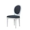 Rokoko Chaise De Salle à Manger Blanche Avec Tissu à Rayures Noires. -Mobilia Boutique chaise 22204131