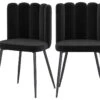 Chaise Rosy En Velours Noir (lot De 2) -Mobilia Boutique chaise 22352375