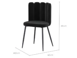 Chaise Rosy En Velours Noir (lot De 2) -Mobilia Boutique chaise 22352379