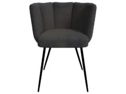 Chaise Cosette En Tissu Bouclé Gris Foncé (lot De 2) -Mobilia Boutique chaise 22352397