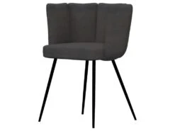 Chaise Cosette En Tissu Bouclé Gris Foncé (lot De 2) -Mobilia Boutique chaise 22352399