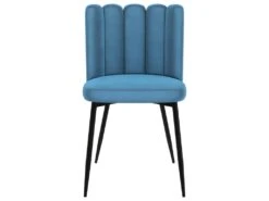 Chaise Rosy En Velours Bleu (lot De 2) -Mobilia Boutique chaise 22352409