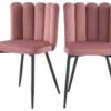 Chaise Rosy En Velours Vieux Rose (lot De 2) -Mobilia Boutique chaise 22352427