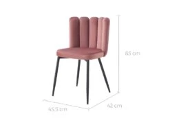 Chaise Rosy En Velours Vieux Rose (lot De 2) -Mobilia Boutique chaise 22352431