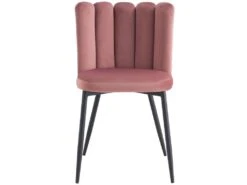 Chaise Rosy En Velours Vieux Rose (lot De 2) -Mobilia Boutique chaise 22352437