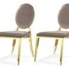 Lot De 2 Chaises Médaillon Pied Couleur Or Era - Couleurs - Velours Taupe 1 Lot De 2 Chaises Médaillon Pied Couleur Or Era - Couleurs - Velours Taupe -Mobilia Boutique chaise 22359263