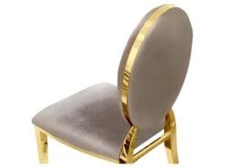 Lot De 2 Chaises Médaillon Pied Couleur Or Era - Couleurs - Velours Taupe -Mobilia Boutique chaise 22359265