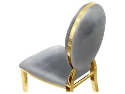 Lot De 2 Chaises Médaillon Pied Couleur Or Era - Couleurs - Velours Gris -Mobilia Boutique chaise 22359273