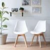 Lot De 2 Chaises Scandinaves NORA Blanches Avec Coussin - HAPPY GARDEN -Mobilia Boutique chaise 22365949