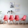 Lot De 4 Chaises Scandinaves NORA Rouge Avec Coussin - HAPPY GARDEN -Mobilia Boutique chaise 22366439
