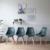Lot De 4 Chaises Scandinaves NORA Bleues Avec Coussin - HAPPY GARDEN -Mobilia Boutique chaise 22366451