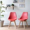Lot De 2 Chaises Scandinaves NORA Rouge Avec Coussin - HAPPY GARDEN -Mobilia Boutique chaise 22366475