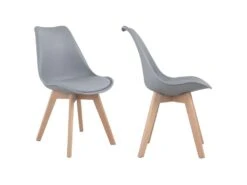 Lot De 4 Chaises Scandinaves NORA Grises Avec Coussin - HAPPY GARDEN -Mobilia Boutique chaise 22366491