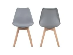 Lot De 4 Chaises Scandinaves NORA Grises Avec Coussin - HAPPY GARDEN -Mobilia Boutique chaise 22366493