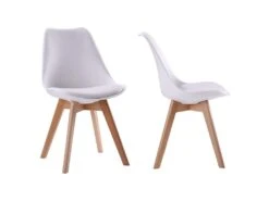 Lot De 4 Chaises Scandinaves NORA Blanches Avec Coussin - HAPPY GARDEN -Mobilia Boutique chaise 22366503