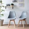 Lot De 2 Chaises Scandinaves NORA Grises Avec Coussin - HAPPY GARDEN -Mobilia Boutique chaise 22366511