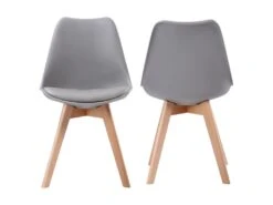 Lot De 2 Chaises Scandinaves NORA Grises Avec Coussin - HAPPY GARDEN -Mobilia Boutique chaise 22366517