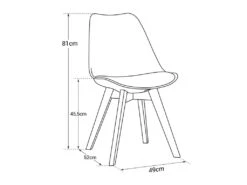 Lot De 2 Chaises Scandinaves NORA Grises Avec Coussin - HAPPY GARDEN -Mobilia Boutique chaise 22366519