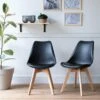 Lot De 2 Chaises Scandinaves NORA Noires Avec Coussin - HAPPY GARDEN -Mobilia Boutique chaise 22366523
