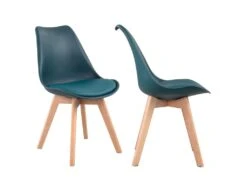 Lot De 2 Chaises Scandinaves NORA Bleues Avec Coussin - HAPPY GARDEN -Mobilia Boutique chaise 22366539