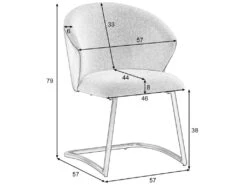 Lot De 2 Chaises De Salle à Manger - Tissu En Sherpa - Gris -Mobilia Boutique chaise 22477353