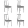 Lot De 4 Chaises De Salle à Manger Cuisineà Dîner Avec Coussins Gris Bois Solide CDS022102 -Mobilia Boutique chaise 22477853